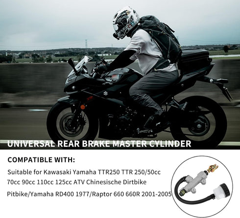 AHL Motorcycle Rear Brake Master Cylinder Pump Kit for Honda Yamaha Suzuki Kawasaki Arctic Cat...