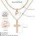 ZENI Dainty Cross Necklaces for Women, 14K Gold Plated Layered Chain Initial Pendant Choker Necklace, Cubic Zirconia Cross Christian Faith Jewelry...
