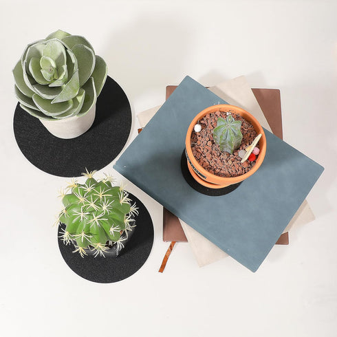 Plant Saucers for Indoors, 6PCS Round Felt Plant Mat Reversible Fabric Coaster Mat Absorbent Waterproof Plant Pot Saucers for Gardening, Indoor an...