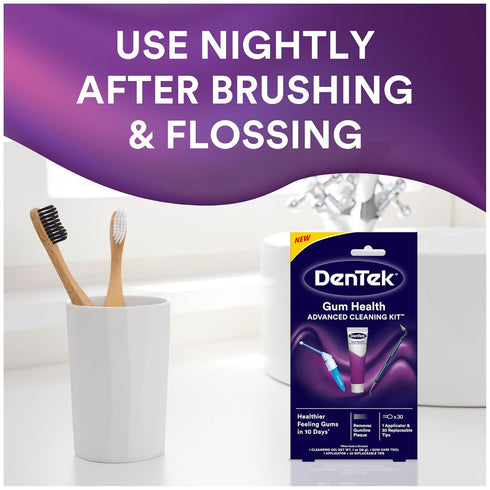 DenTek Gum Health Advanced Cleaning Kit, Oral Care Hygiene Kit, Gum Cleansing Gel, Gum Massager, and Plaque Scraper Dental Tools...