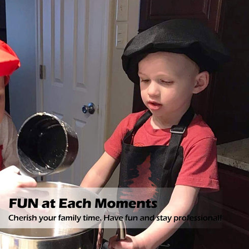 Novelty Place Kid's Apron with Chef Hat Set (3 Set) - Skin-friendly Children’s Bib with Pocket - Cooking, Baking, Painting, Training Wear - Kid's ...