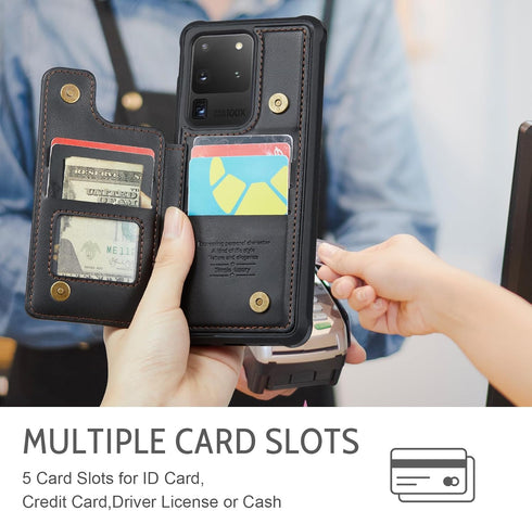 Asuwish Phone Case for Samsung Galaxy S20 Ultra 5G Wallet Cover with Screen Protector and RFID Blocking PU Leather Credit Card Holder Stand Cell A...