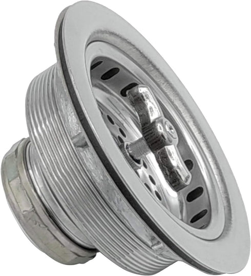 Spin and Seal Kitchen Basket Strainer Solid Stainless Steel Construction Fits 3-1/2"-4" Universal Fit, Removable Spin and Seal Strainer Assembly, ...