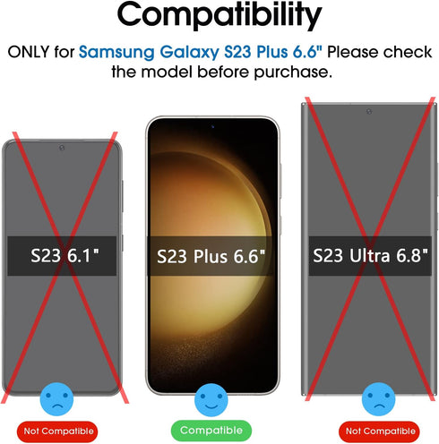 amFilm [2+2 Pack Samsung Galaxy S23+/S23 Plus 6.6'' Privacy Screen Protector with Camera Lens Protector, Anti Spy Hybrid Film, Fingerprint ID Comp...