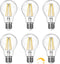 Dimmable A19 Clear LED Light Bulbs 60W Equivalent, 6W, 2700K Soft Warm Light for Table Lamp Floor Lamp Bathroom Vanity Outdoor Wall Light Fixture,...