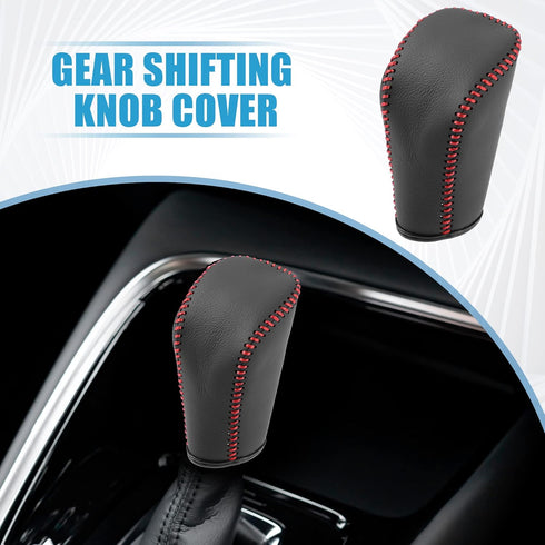 Car Gear Shifting Knob Cover Automatic Transmission Lever Trim for Hyundai Sonata 2009 PU Leather Black Red...