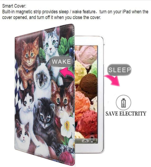 Case for IPad pro 9.7 inch (2016 Released) Model A1475 A1674 /A1673 360 Degree Rotating Smart Auto Sleep/Wake Cover Case (Cat)...