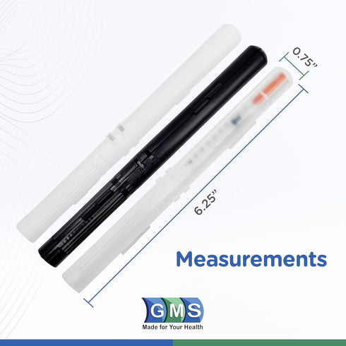 GMS 60 Unit Syringe Case - Holds New, Prefilled & Used Syringes with Needles - Small & Discreet - Ideal for Travel - Sharps Container - 2 Pack - B...