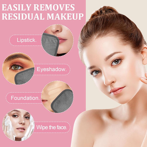 Makeup Remover Cloth 12 Pack, Ultra Soft and Reusable Microfiber Makeup Remover Towels for All Skin Types, Perfect Face Towels for Women, 6 Inch X...