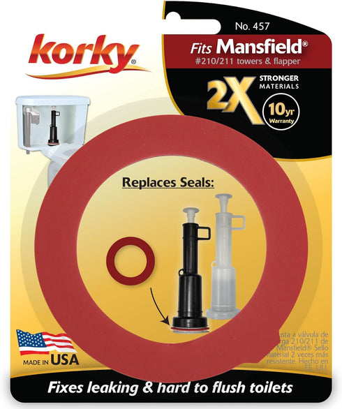 Korky 457BP Toilet Flush Valve Seal, Red...