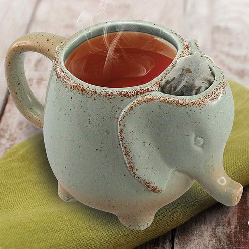 Ceramic 15oz Elephant Tea Mug Green...