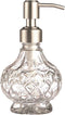Soap Dispenser with Stainless Steel Pump, Clear Crystal Design, Vintage and Elegant, Refillable Liquid Hand Soap Dish Soap Dispensers for Bathroom...