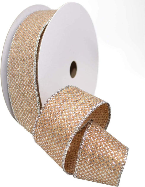 Morex Ribbon 7614.40/20-631 Aurora Ribbon, 1/2" x 20 yd, Silver/Champagne...