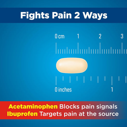 Amazon Basic Care Dual Action Acetaminophen 250 mg and Ibuprofen (NSAID) 125 mg Tablets, Pain Reliever for Headache Relief, Arthritis Pain Relief ...