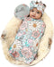 Galabloomer Newborn Receiving Blanket Headband Set Baby Flower Swaddle (blue glass)...