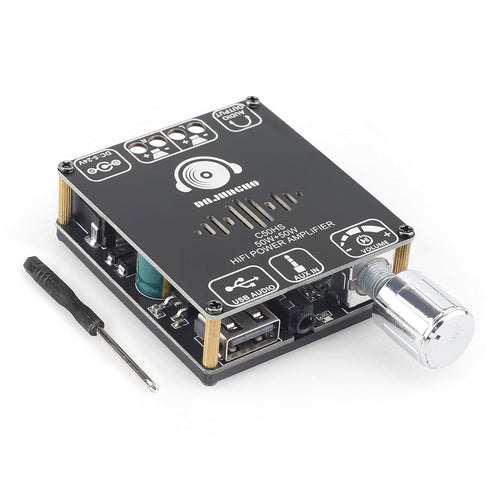 C50HS Bluetooth Amplifier Board TPA3116D2 HiFi Chip 12-24V DC Input,Support USB Sound Card/USB Flash Driver, AUX, Bluetooth Multiple Input Modes (...