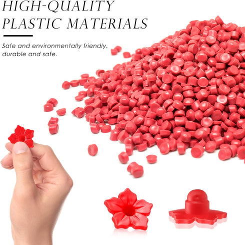 24 Pack Hummingbird Feeders Replacement Flowers Handheld Bird Feeder Replacement Parts Plastic Replacement Flowers for Outdoors Bird Feeding Ports...