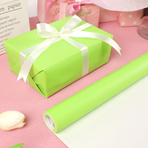 Shindel Wrapping Paper Roll, 32.8Ft. Kraft Paper for Packing Gift Wrapping Parcel Wall Art Crafts Bulletin Boards Floor Covering Light Green...