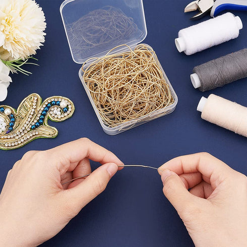 BENECREAT 18 Gauge French Bullion Wire 55.5 Feet Gold Spiral Copper Wire with Storage Box for Embroidery Beading and Clothes Decoration...