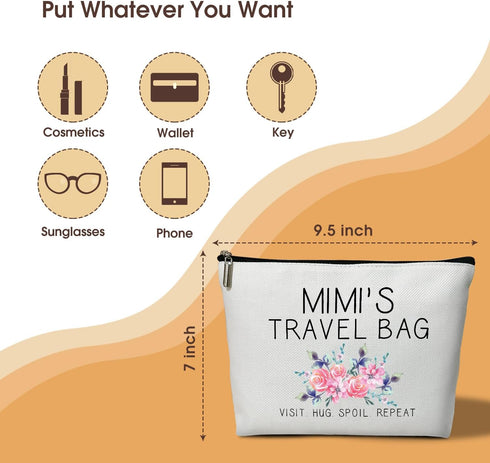 Mimi's Travel Bag, Mimi Cosmetic Bag, Cosmetic Bag for Women Large Capacity Cosmetic Bag Appreciation Gift for Family, friends, Travel Accessories...