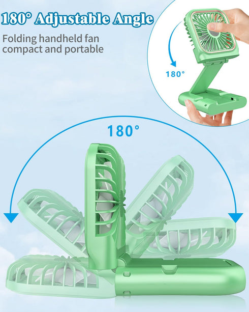 Mini Fan Handheld Foldable Fan,USB Personal Fans Portable Rechargeable Battery Fan 3 Speeds,Small Handheld Fan Cute Face Cooling Fan Quiet Fan Cor...