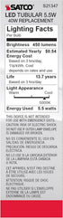 Satco 5.5-Watt LED E26 Light Bulb, 5000K, 15000 Hour Rating, Dimmable...