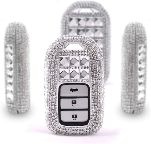 Car Key Shell Fob Key Cover with Bling Rhinestones For Honda Civic Accord CRV HRV...