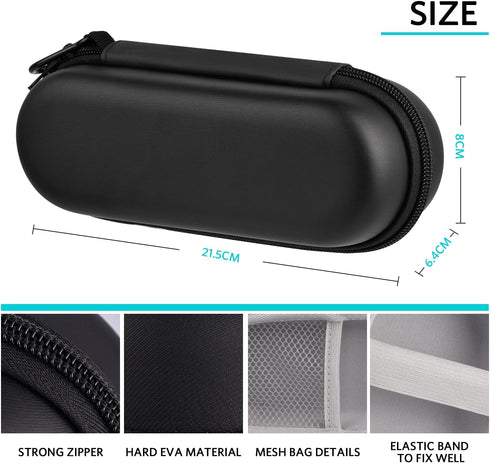 Electric Toothbrush Travel Case, Hard Storage Case with 6pcs Toothbrush Cover Caps, Fits for Oral-B/Oral-B Pro/Philips Sonicare Electric Toothbrus...