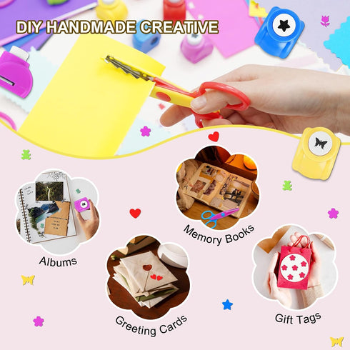 UCEC 42 Pack Craft Scissors Decorative Edge, Hole Punch Shapes Craft, Cardstock Paper for DIY Art, Crafts, Scrapbook, Card Making, School Supplies...