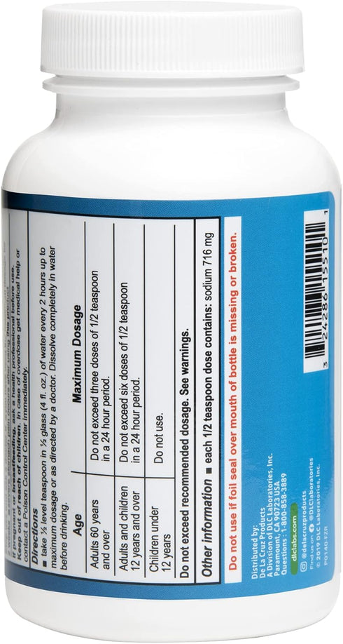 De La Cruz Pure Sodium Bicarbonate - USP Grade Bicarbonate of Soda – 100% Pure Baking Soda – Aluminum Free Antacid Powder for Heartburn & Indigest...