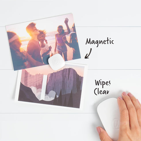 U Brands Modern Bevel Magnetic Dry Erase Calendar Board with Bulletin Strip, 7"x16", White Frame, Includes Magnet, Marker...