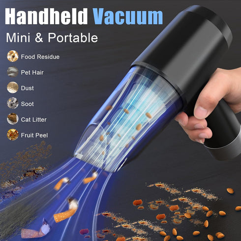 Car Vacuum Cleaner Portable Cordless,12000Pa High Power Handheld Car Vacuum Strong Suction, 6 in 1 Mini Vacuum Cleaner Air Duster, Hand Held Vacuu...
