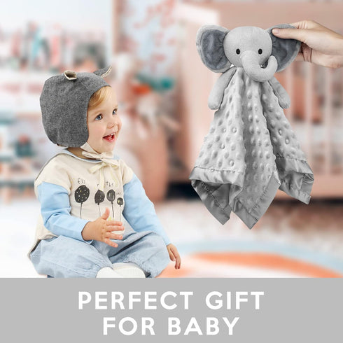 Pro Goleem Elephant Loveys for Babies Soft Security Blanket Infant Snuggle Toy Stuffed Animal Blanket Baby Registry Search Baby Boy Gifts for Infa...