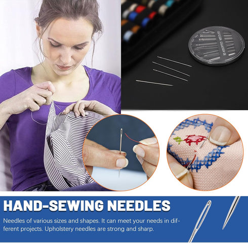 Glarks 132Pcs Sewing Kit, Multifunctional Sewing Supplies Repair Kit with Thread, Sewing Needles, Pins, Scissors, Thimble, Tape Measure, Buttons, ...