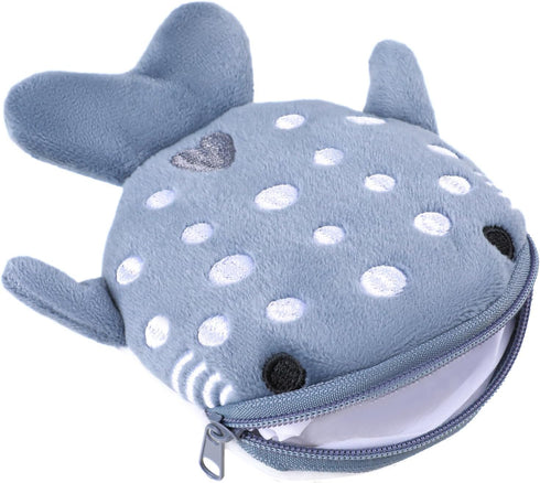Shark Coin Purse Cute Small Wallet Plush Cartoon Cosmetic Items Bag Animal Zipper Keychain Change Purse Mini Earphone Bag Funny Novelty Coin Pouch...