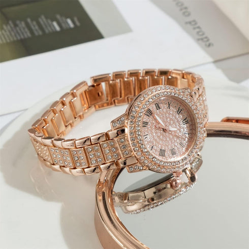 CdyBox 3Pack Ladies Diamond Watch Luxury Rhinestone Bracelet Quartz Analog Watches Set Wristwatch for Women...