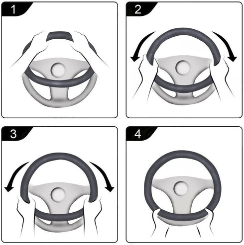 Leather Steering Wheel Cover, Breathable, Anti Slip & Odor Free, Black and Yellow...