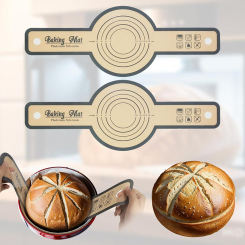 Silicone Bread Sling for Dutch Oven, Reusable Non-Stick Sourdough Baking Mat with Long Handles, Silicone Bread Sling Baking Mat For Transfer Sour ...
