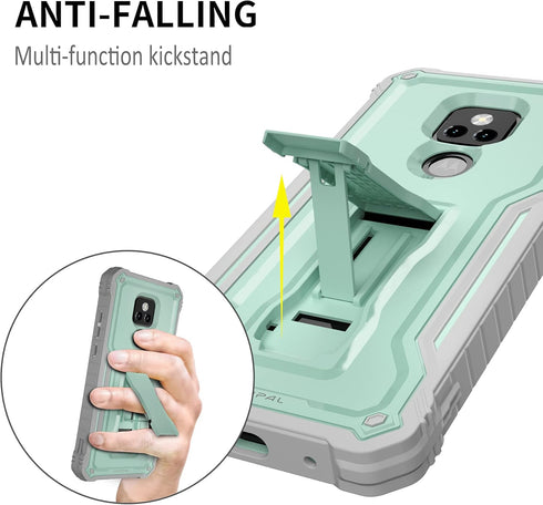 DUOPAL for Motorola Moto G Play 2021 Case, Military Grade Protection Shockproof Case with Tempered Glass HD Screen Protector and Kickstand Compati...