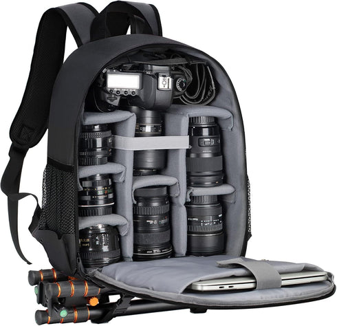 TARION Camera Backpack Bag Small - Professional DSLR Camera Bag with Waterproof Rain Cover Laptop Compartment Photograhy Backpack Case Black TB-S...