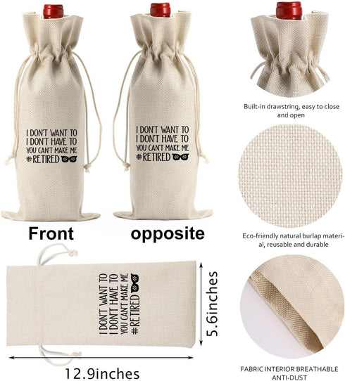 PKW 1pcs Funny Retirement Wine Bag, Retirement Gift for Woman Men Wine Bag, Retirement Gifts for Teachers Coworkers Boss Nurse Colleagues Best Fri...