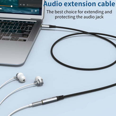 QianLink Headphone Extension Cable, (2-Pack, 6.6ft) 3.5mm Extension Audio Male to Female Aux Adapter Hi-Fi Sound Stereo Extender TRS Cord for Head...