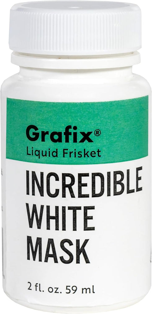 Grafix Incredible White Mask Liquid Frisket - Reliable Removable Latex Mask for Water-Based Mediums – Perfect for Use with Alcohol Inks, Watercolo...