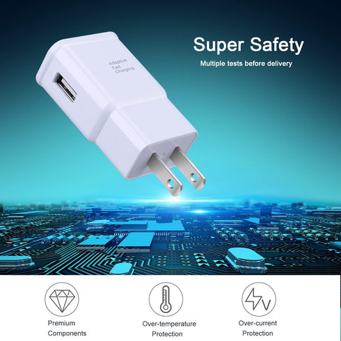Adaptive Fast Charging Wall Charger, Qihop 4-Pack USB Wall Adapter Fast Charging Block Travel Phone Charger Compatible Galaxy S21 S20 S10 S9 S8 S7...