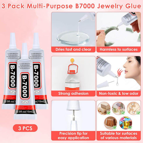 Anezus 900Pcs Jewels for Bedazzling with 3 Pack B7000 Jewelry Glue, Flat Back Craft Gems Rhinestones for Clothing, Sequins Rhinestones Gemstones f...