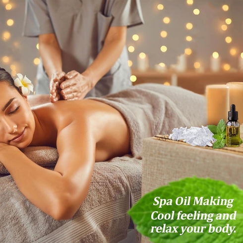 2oz Menthol Crystal Bulk - Food Grade Menthol Crystals Organic Mentol Cristal for Shower Steamer Aromatherapy Vapo Tablet Making Colds Restore Con...