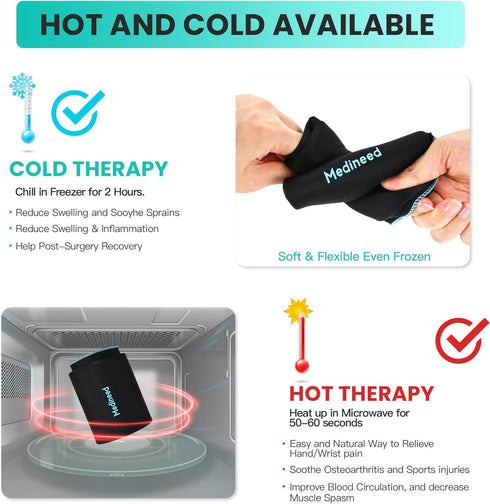 Wrist Ice Pack Wrap, Reusable Hand Gel Ice Pack for Hot Cold Compress, Pain Relief for Rheumatoid Arthritis, Tendinitis, Carpal Tunnel Pain, Injur...