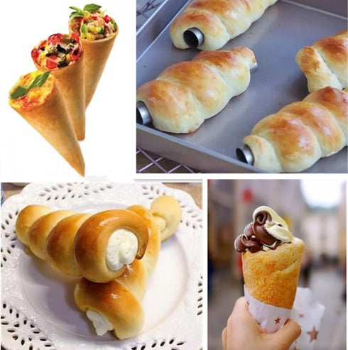16 Pack Cannoli Tubes Molds Set, With 4.7 Inch Non Stick Cannoli Tubes Large, Reusable Piping Bag, Brush and Stainless Steel Tips, Cannoli Forms K...