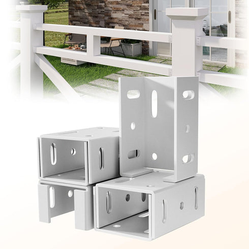 Aluminum Fence Bracket for Vinyl Fencing,Fence Bracket Used for Connecting Panel to Post,Vinyl Fence Brackets Fit 2.75in Rails,Heavy Duty Metal Fe...