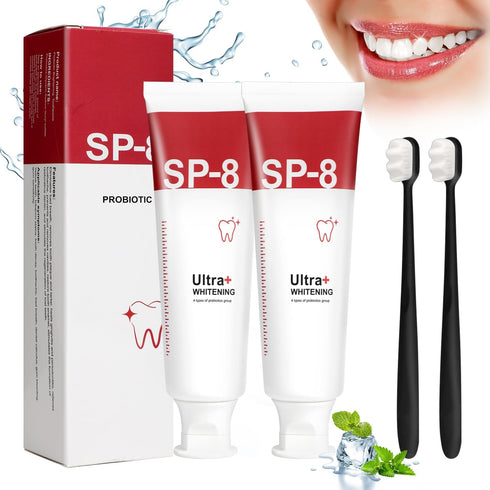 Sp8 Probiotic Toothpaste, Sp-8 Super Whitening Toothpaste, Fresh Breath Removes Tartar, Deep Cleans The Mouth, Care Toothpaste (2PCS)...